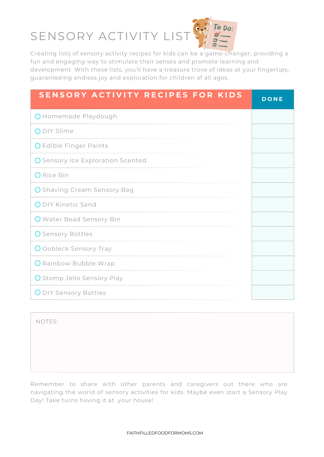 Preschool Play Sensory Activity Pack