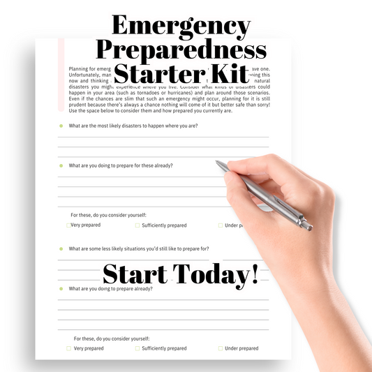 Emergency Preparedness Starter Kit Faith Filled Printables