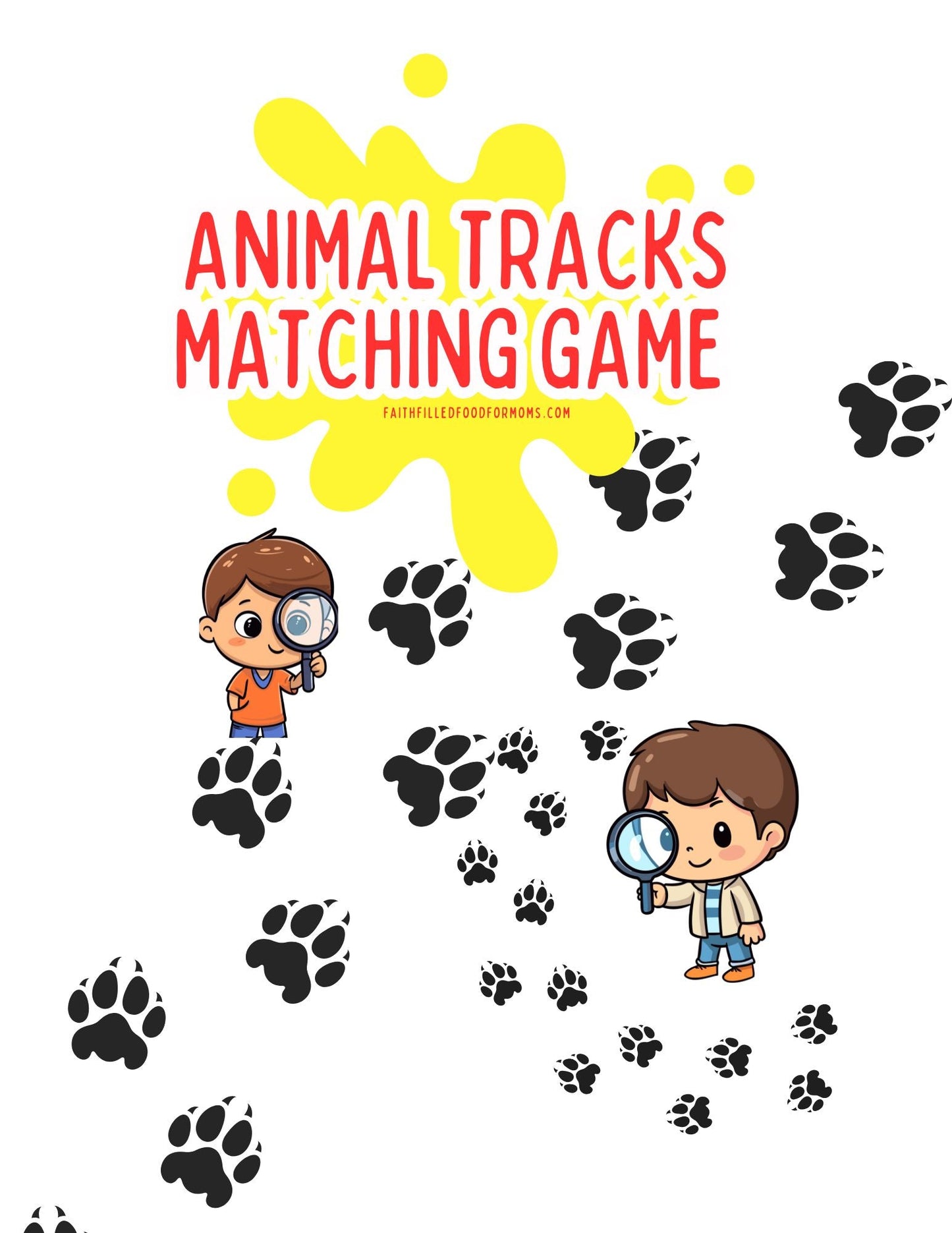 Fun Animal Tracks Matching Game for Kids Faith Filled Printables