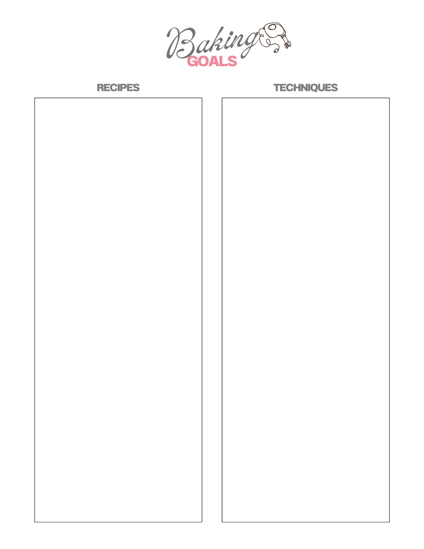 Everything Baking Planner for Home Bakers Faith Filled Printables
