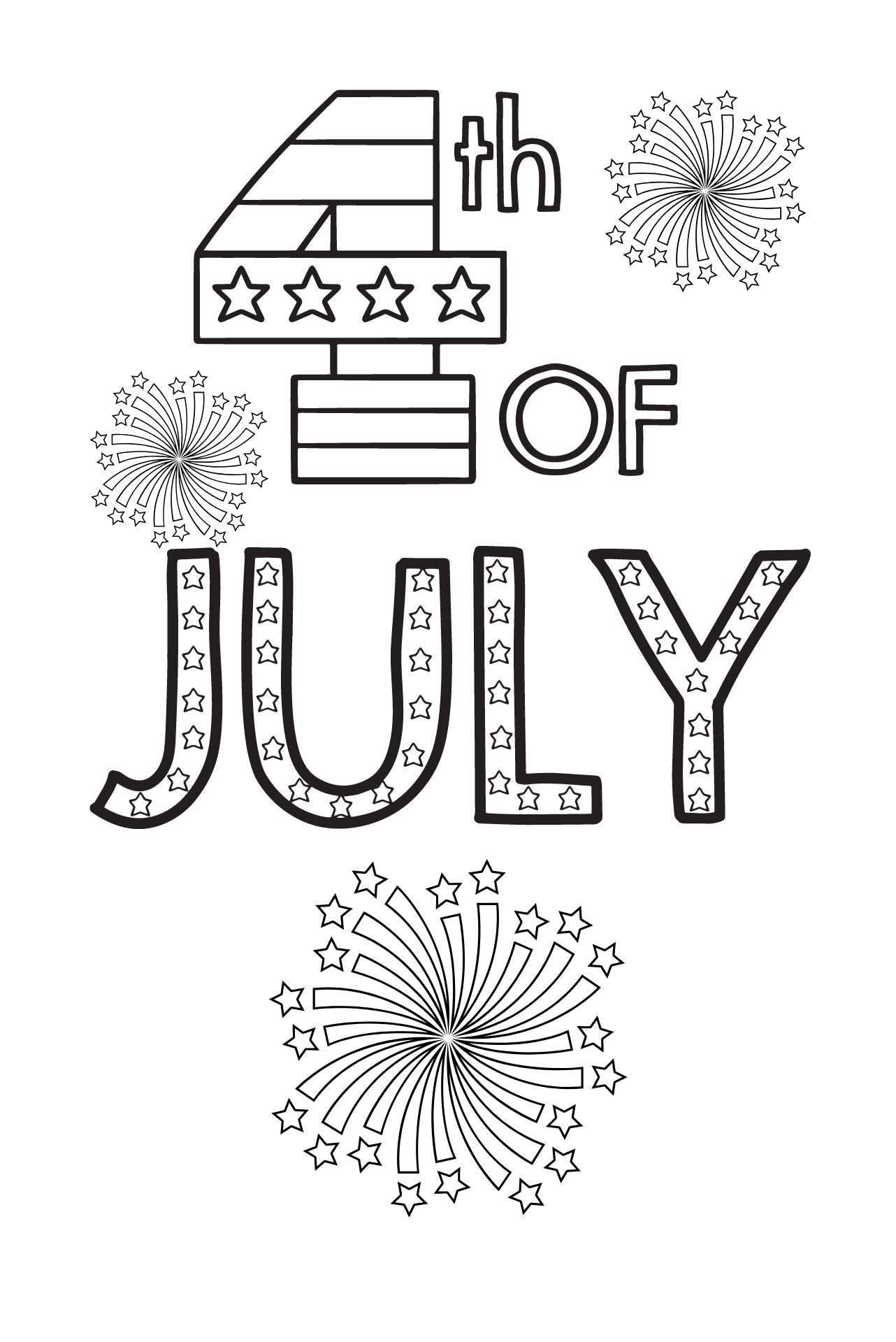 4th of July Bingo and Coloring Pages