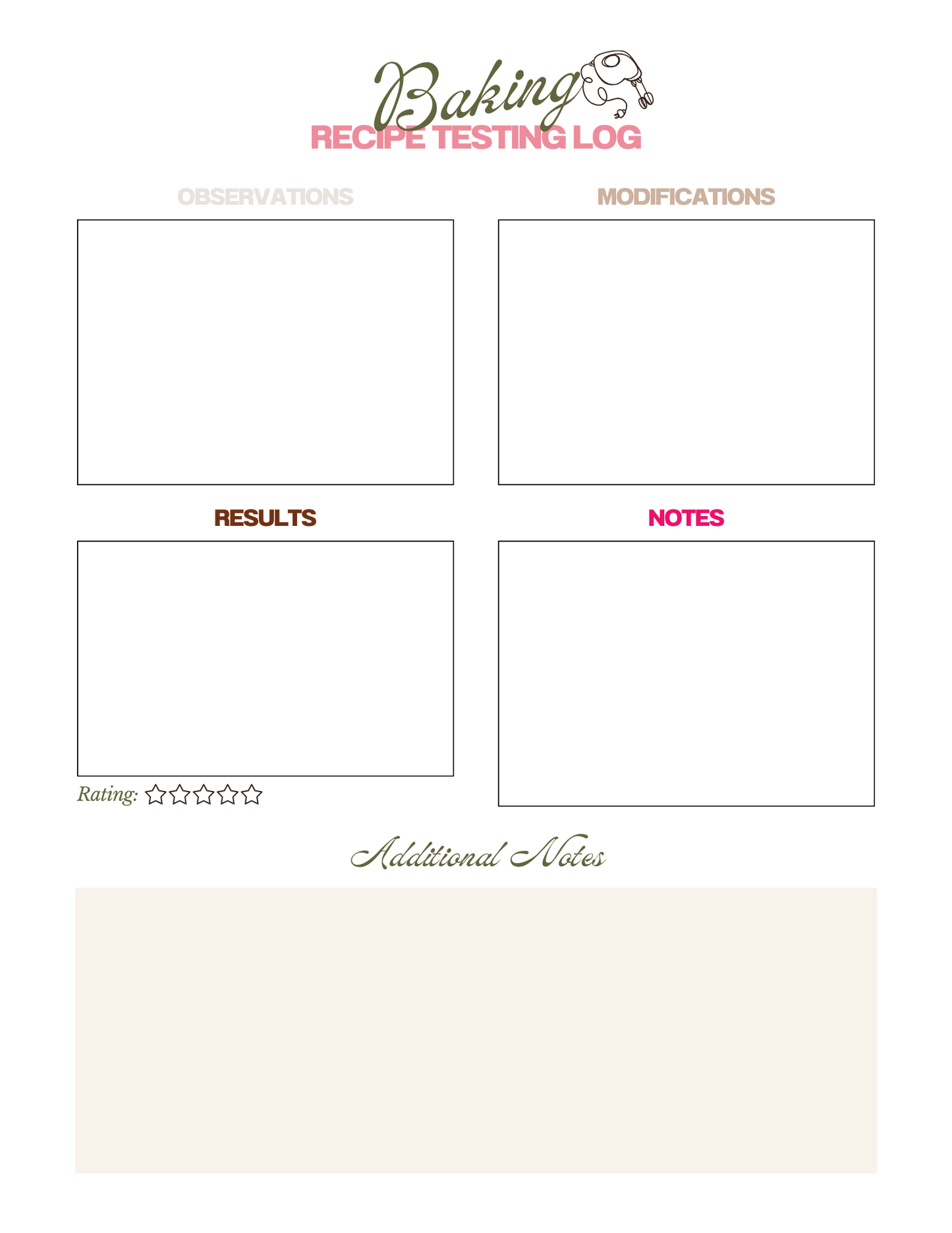 Everything Baking Planner for Home Bakers