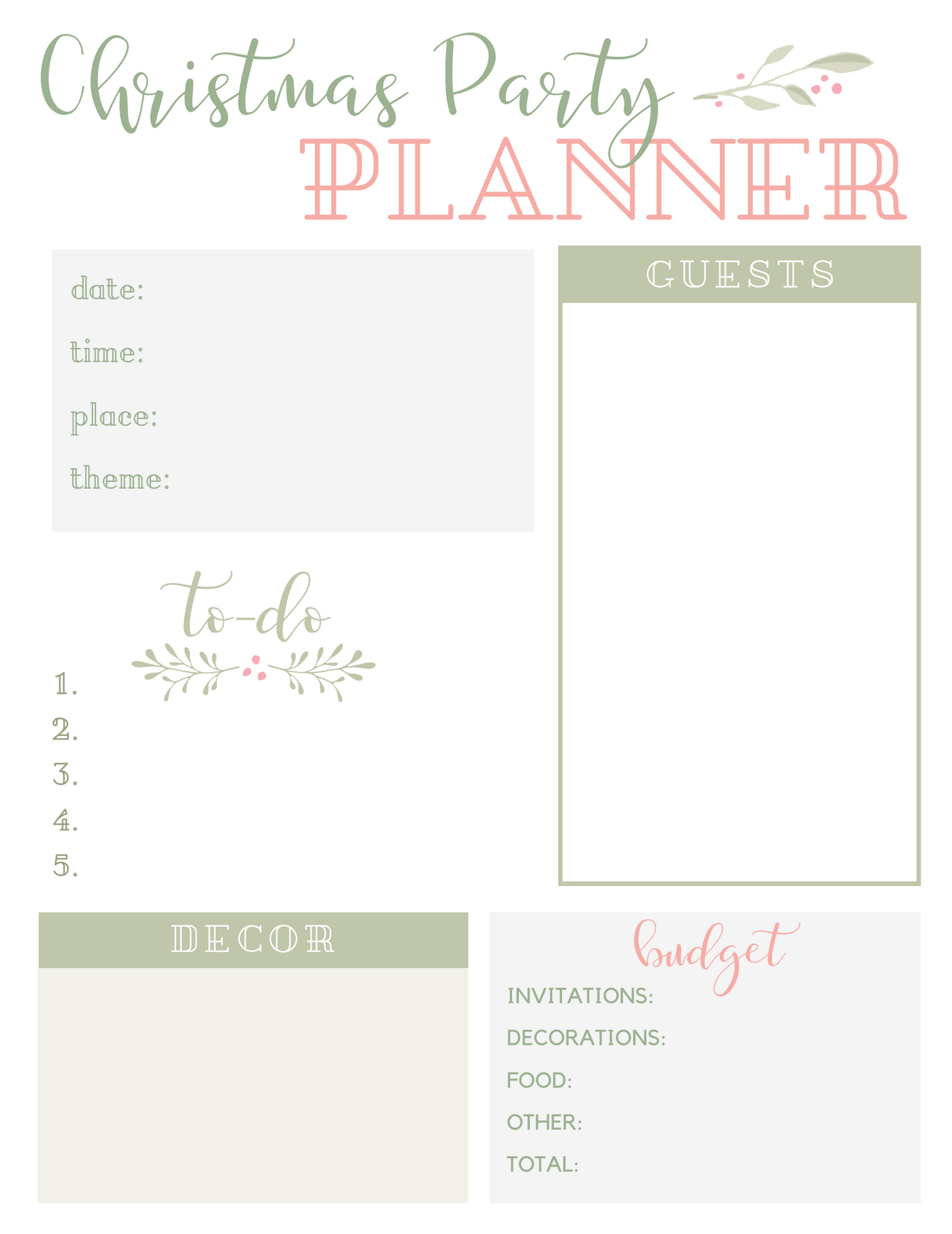 Beautiful Printable Christmas Planner 2023