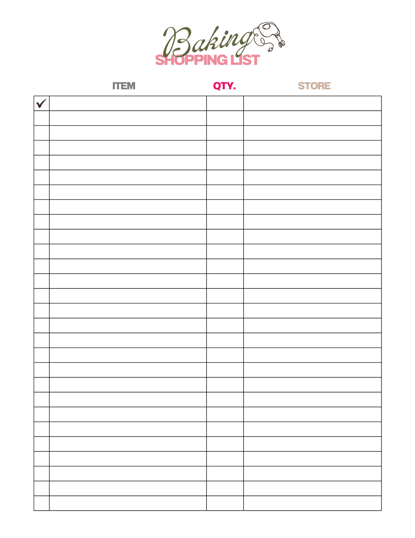 Everything Baking Planner for Home Bakers
