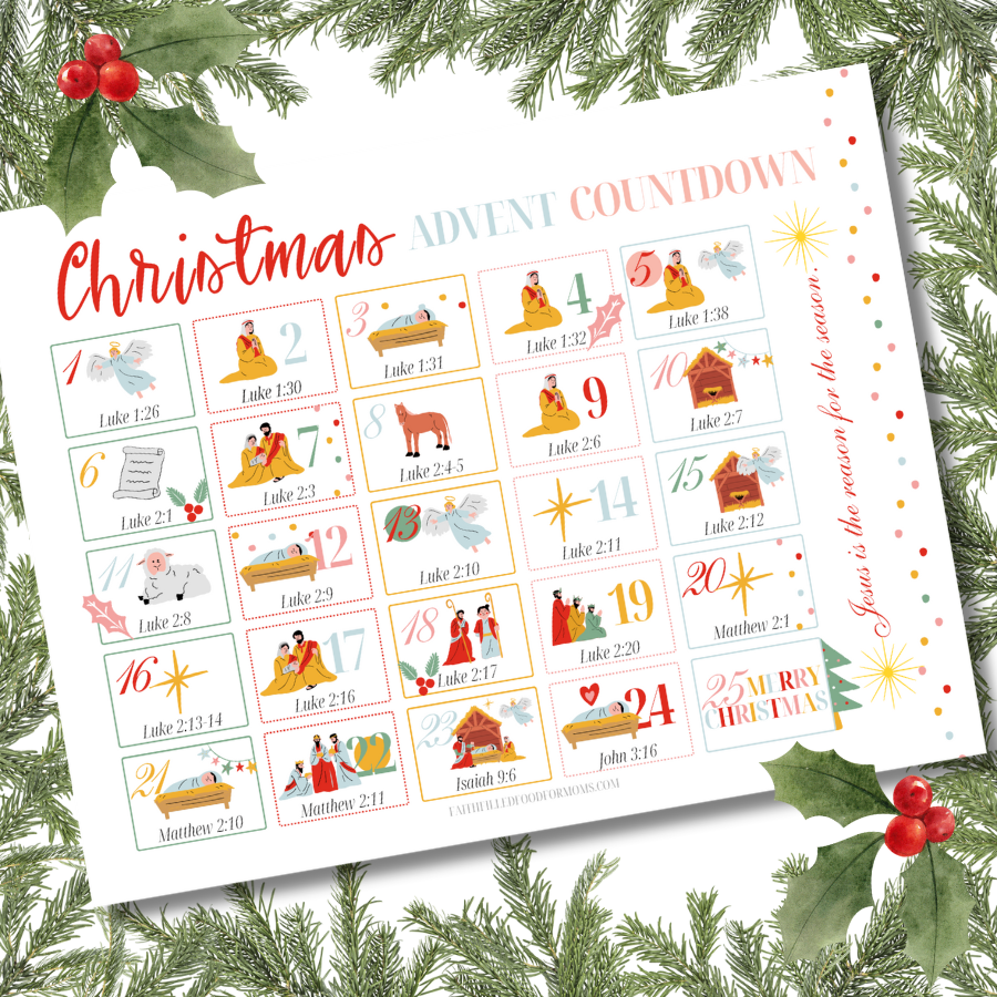 Christmas Countdown Advent Calendar Faith Filled Printables