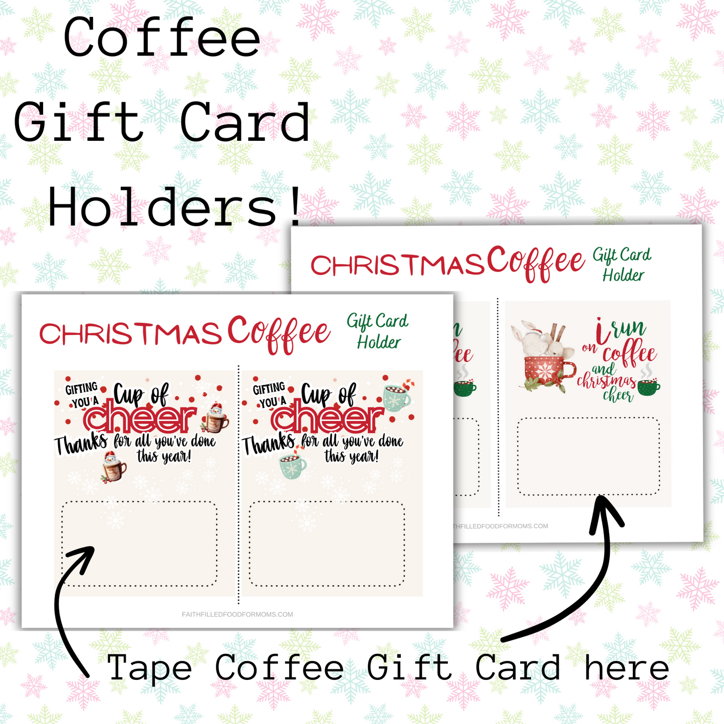 Cute Christmas Gift Card Holder for Coffee Lovers Faith Filled Printables