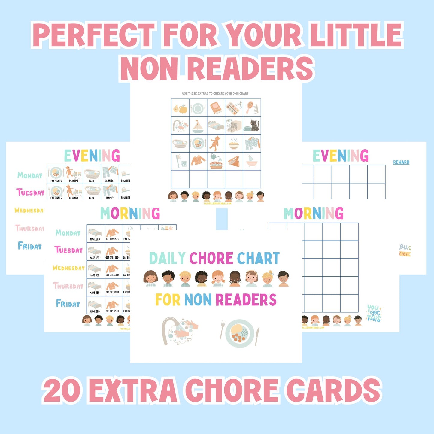 Cute Daily Chore Chart for Preschoolers