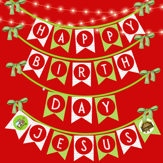 Happy Birthday Jesus Party Banner