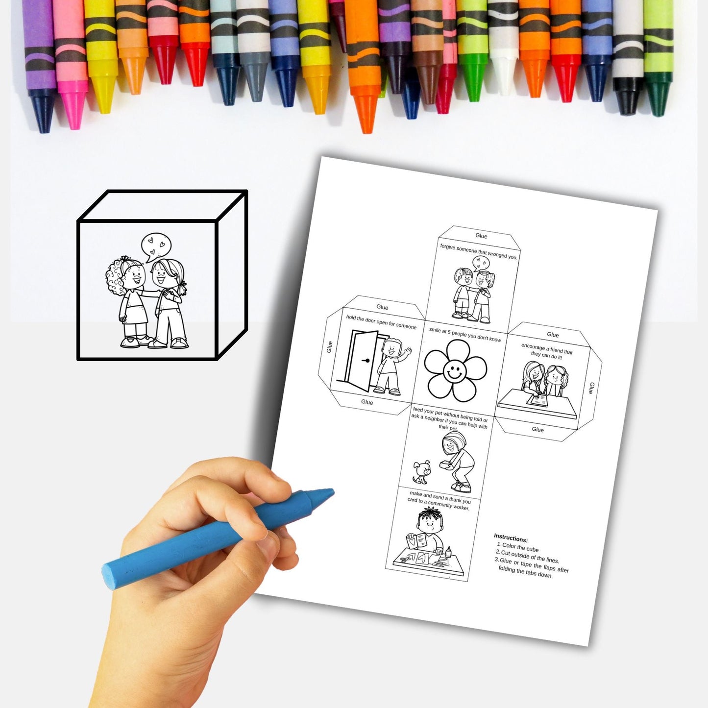 Acts of Kindness Cubes with Bible Verses Faith Filled Printables