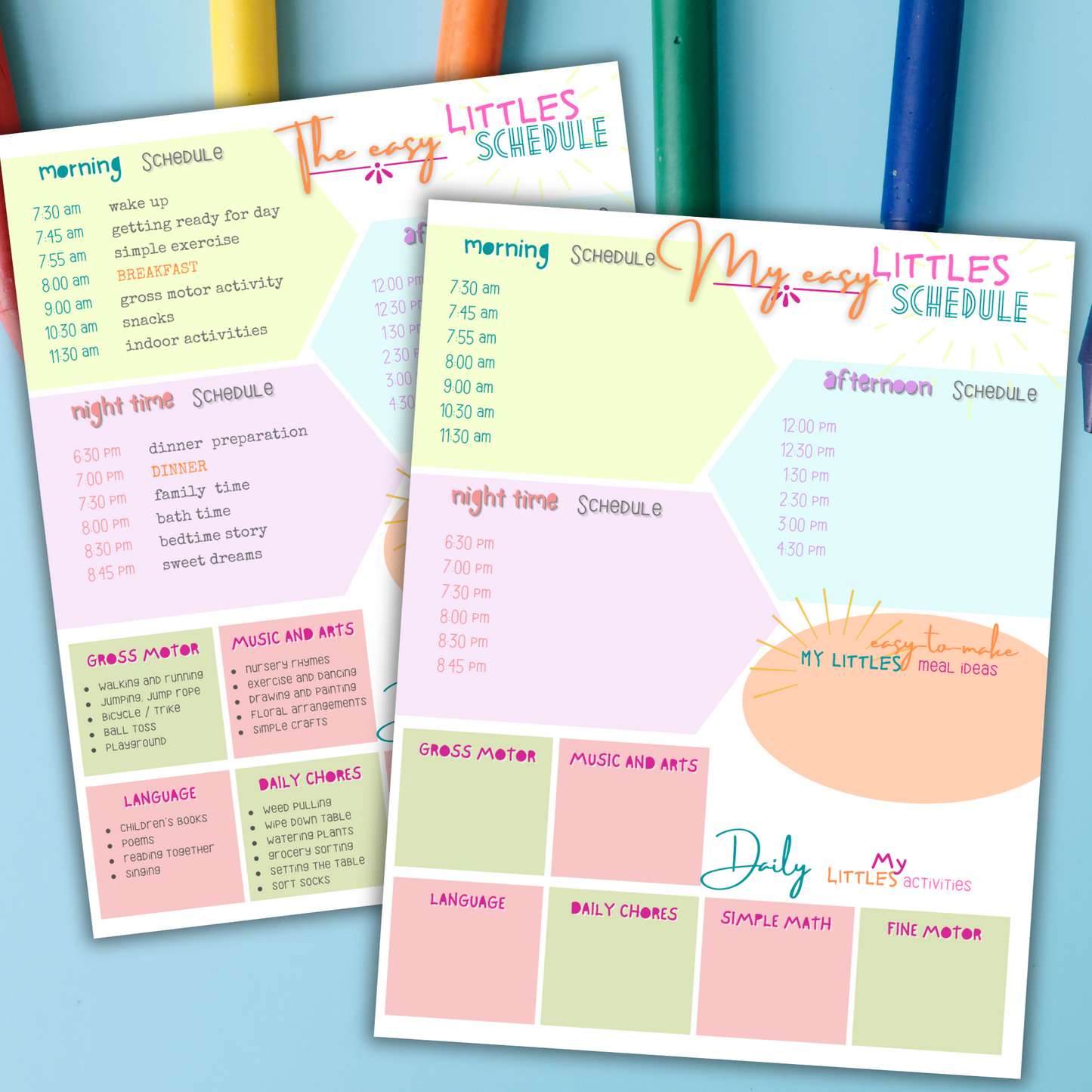 Colorful Daily Routine for Littles Faith Filled Printables