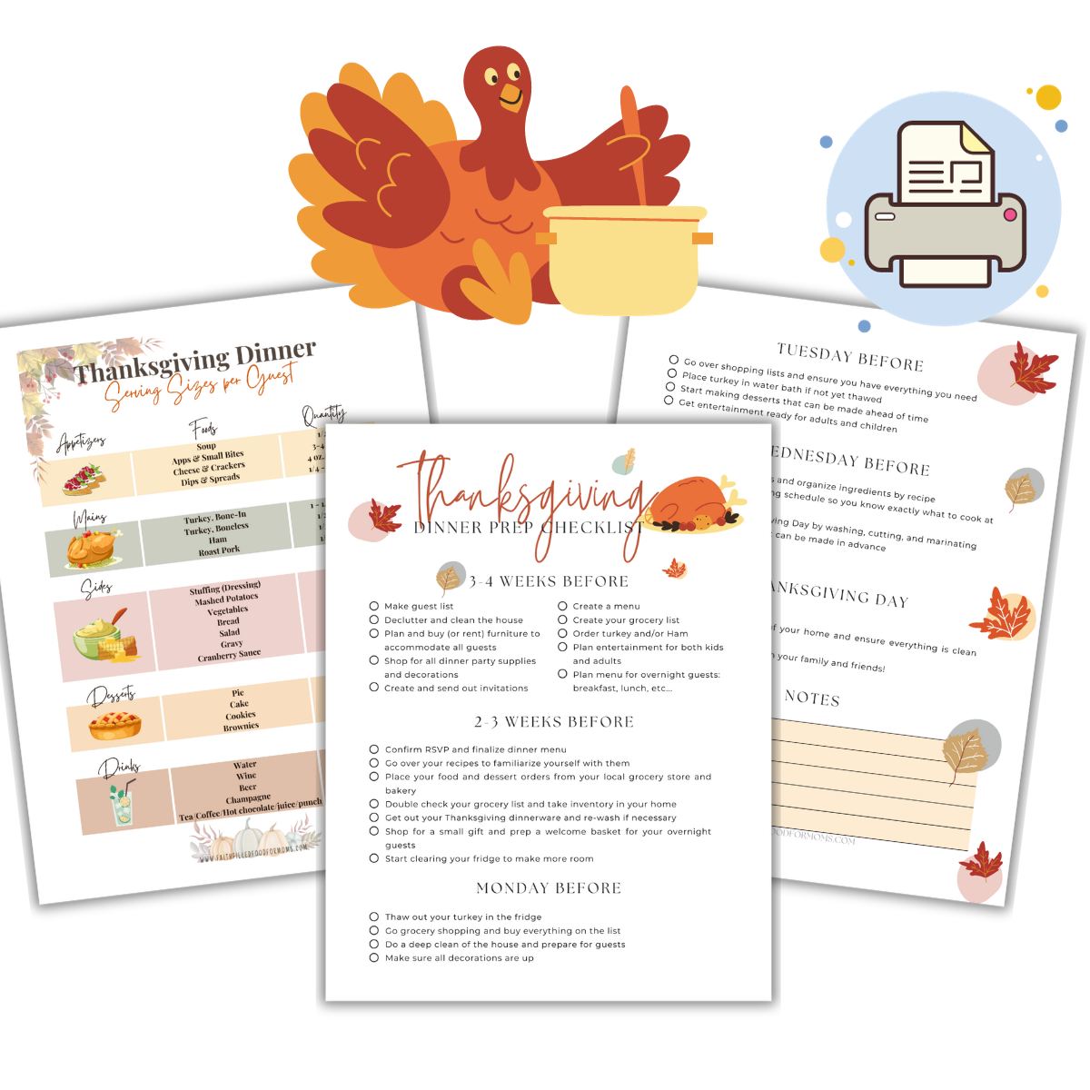 Thanksgiving Dinner Prep List Faith Filled Printables