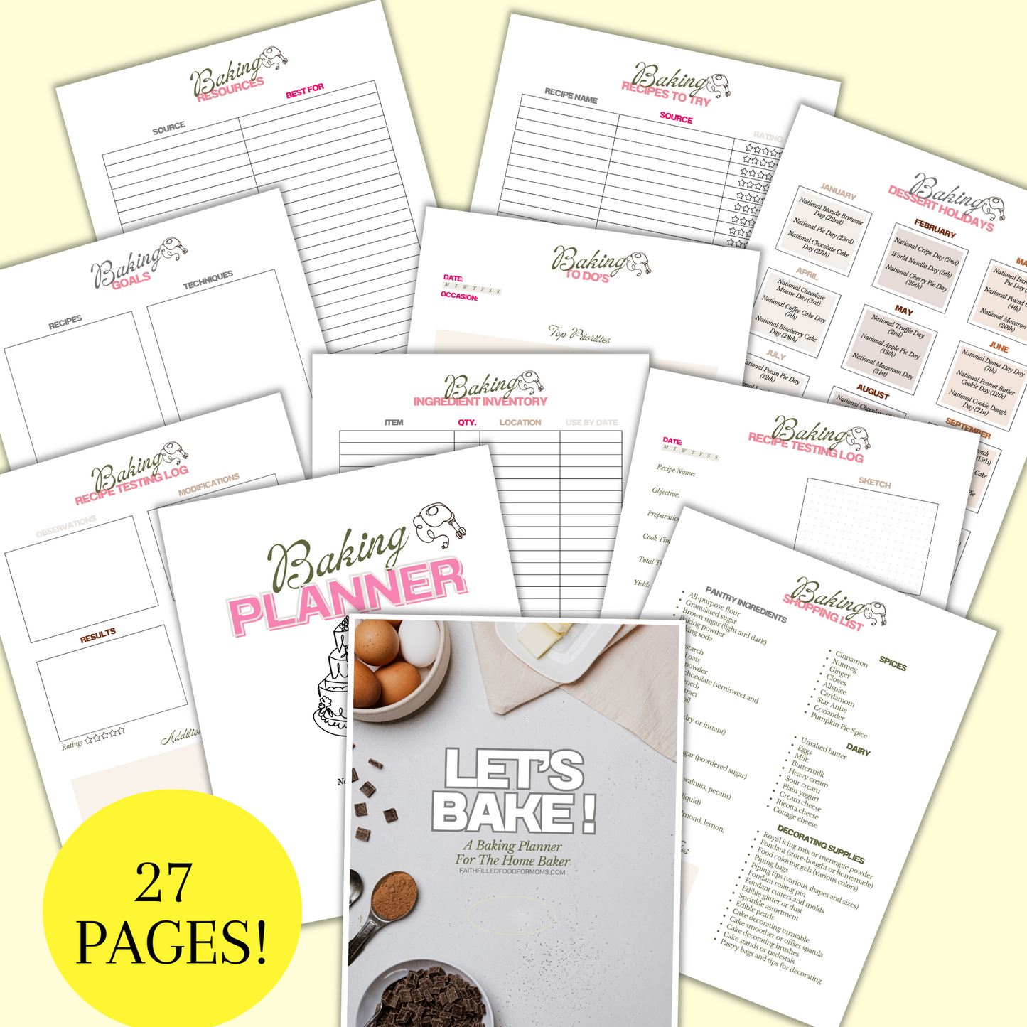 Everything Baking Planner for Home Bakers