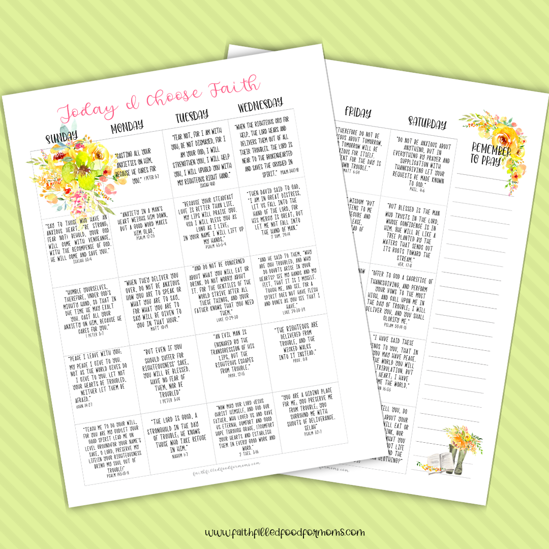 Monthly Scripture Calendar to Increase Your Faith