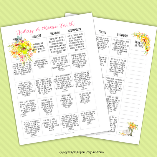 Monthly Scripture Calendar to Increase Your Faith