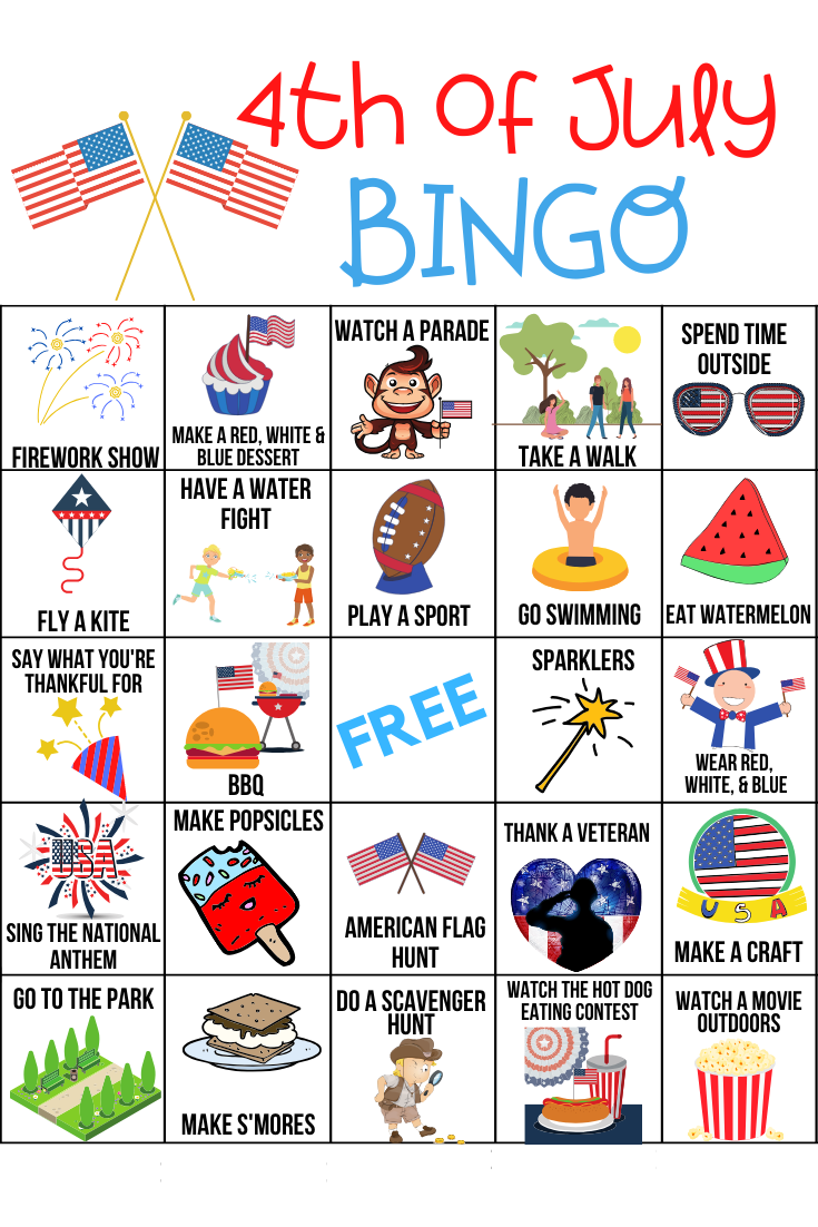 4th of July Bingo and Coloring Pages