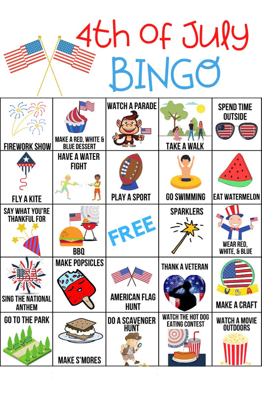 4th of July Bingo and Coloring Pages Faith Filled Printables