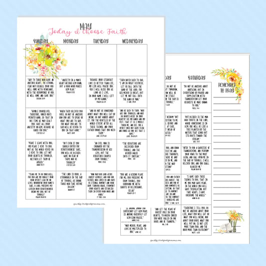 Today I Choose Faith ~ May Scripture Journal ~ Free Calendar w/purchase! Faith Filled Printables