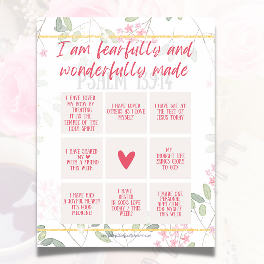 Christ Centered Self Care Bingo Card