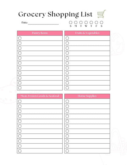 Simple Family Meal Planning System for Busy Moms | 54-Page Printable Meal Planner Faith Filled Printables