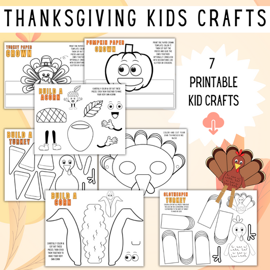 Thanksgiving Kids Crafts 7 pages of fun!