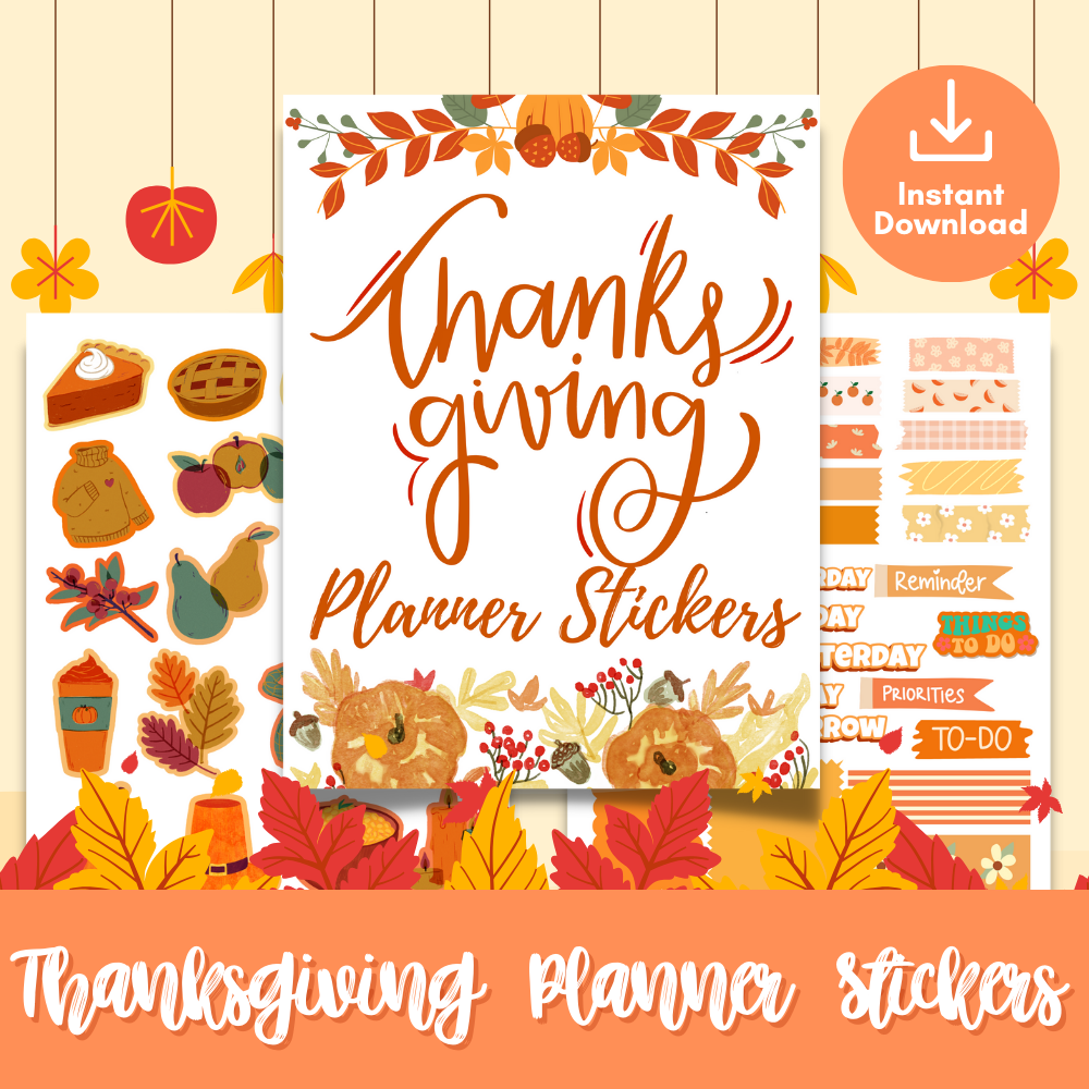 Thanksgiving Planner Stickers