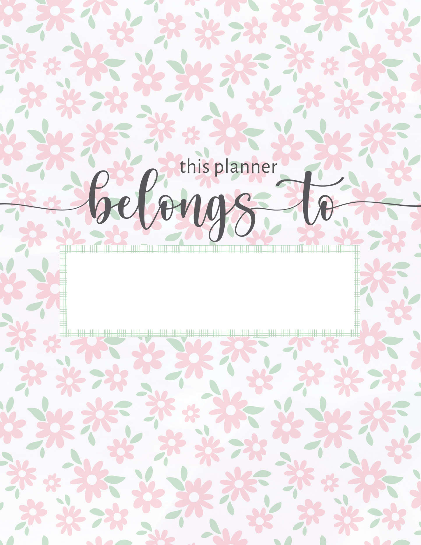 Self Care Planner with Pretty Pink Daisies
