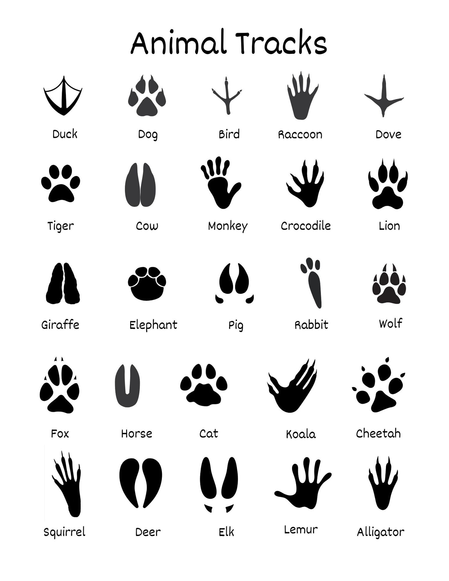 Fun Animal Tracks Matching Game for Kids