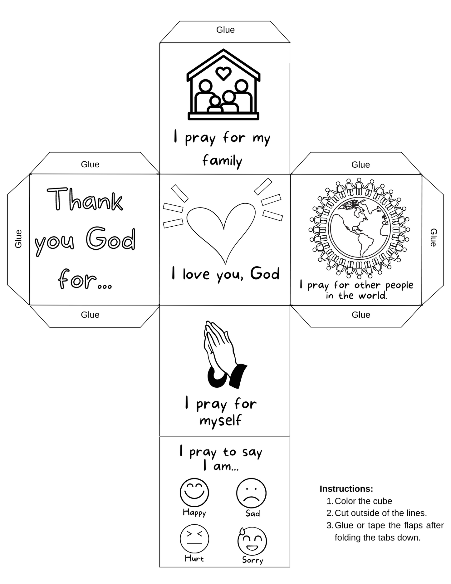 Prayer Cube Printable for Kids (Fun & Easy Way to Teach Kids to Pray) Faith Filled Printables