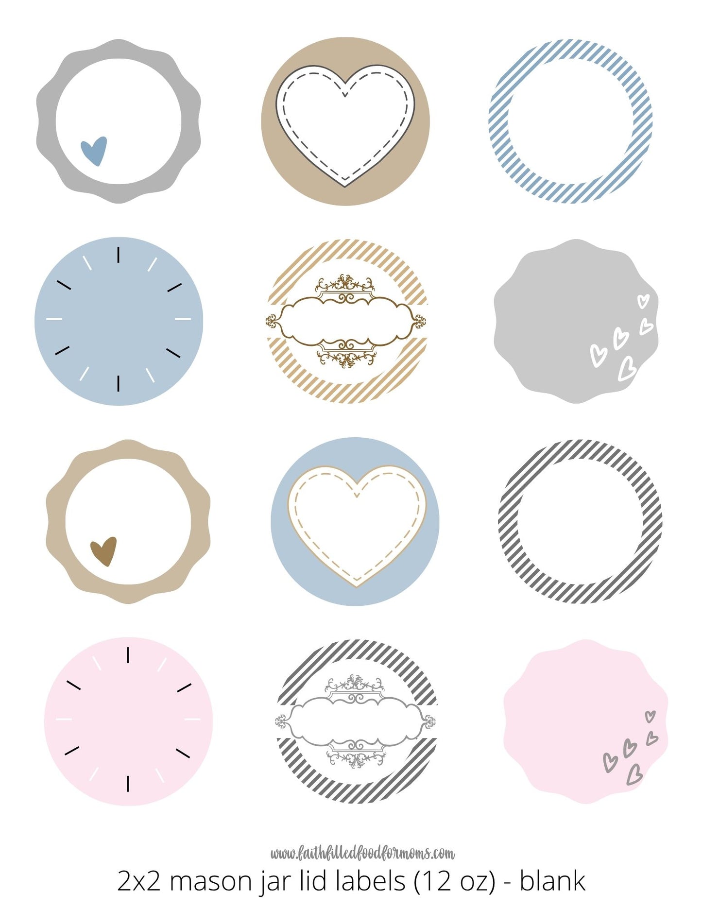 Printable Mason Jar Labels for Gifts & Canning | DIY Jar Stickers, Pantry Labels, Homemade Treat Tags Faith Filled Printables