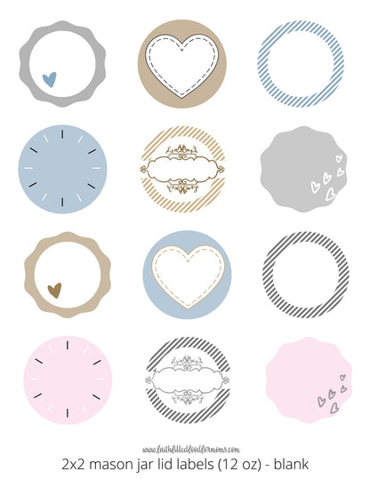 Printable Mason Jar Labels for Gifts & Canning | DIY Jar Stickers, Pantry Labels, Homemade Treat Tags Faith Filled Printables