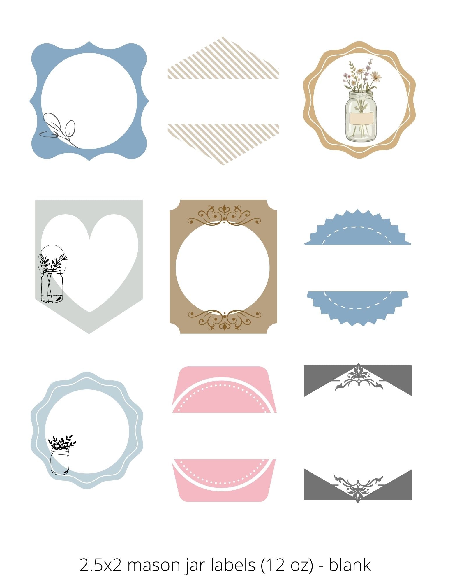 Printable Mason Jar Labels for Gifts & Canning | DIY Jar Stickers, Pantry Labels, Homemade Treat Tags Faith Filled Printables