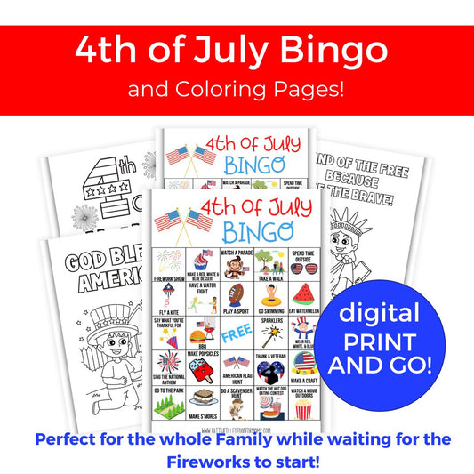 4th of July Bingo and Coloring Pages