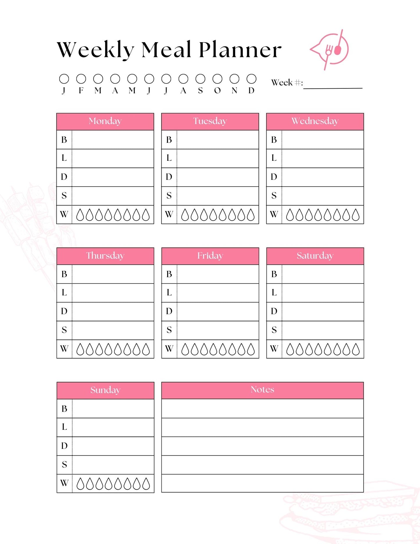 Simple Family Meal Planning System for Busy Moms | 54-Page Printable Meal Planner Faith Filled Printables