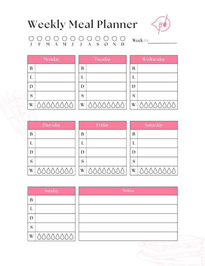 Simple Family Meal Planning System for Busy Moms | 54-Page Printable Meal Planner Faith Filled Printables