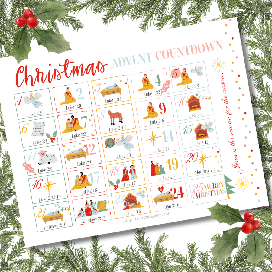 Christmas Countdown Advent Calendar – Faith Filled Printables