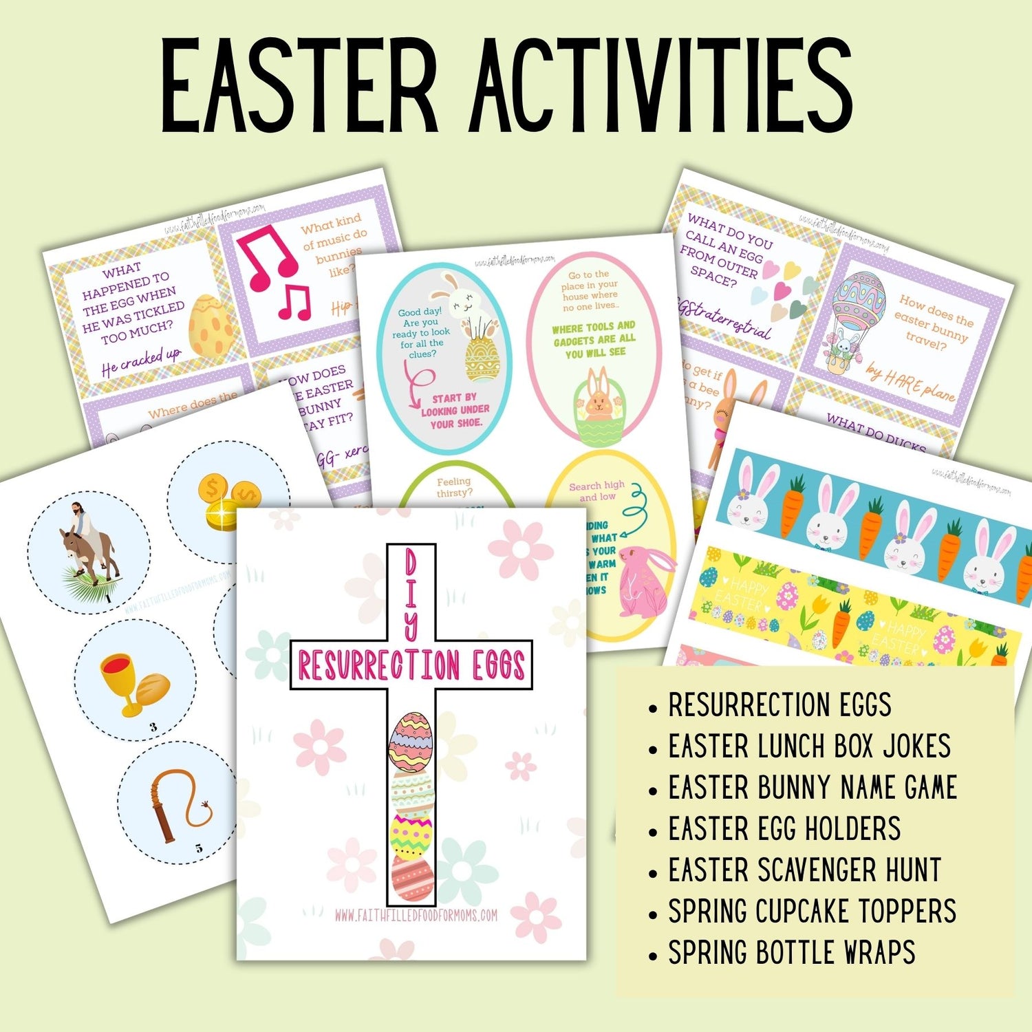 Christian Easter Activity Pack for Kids (Printable Games, Resurrection Eggs & Family Fun) Faith Filled Printables