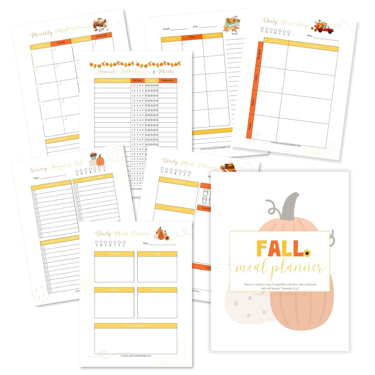 Free printable Fall Meal Planner from Faith Filled Printables