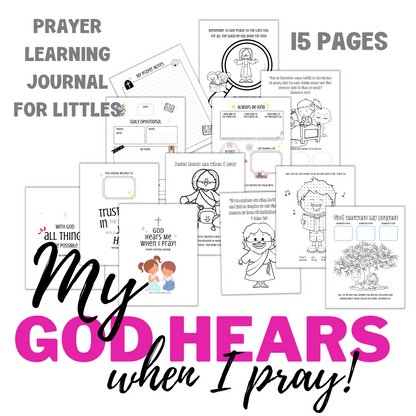 God Hears Me When I Pray Printable Journal for Kids