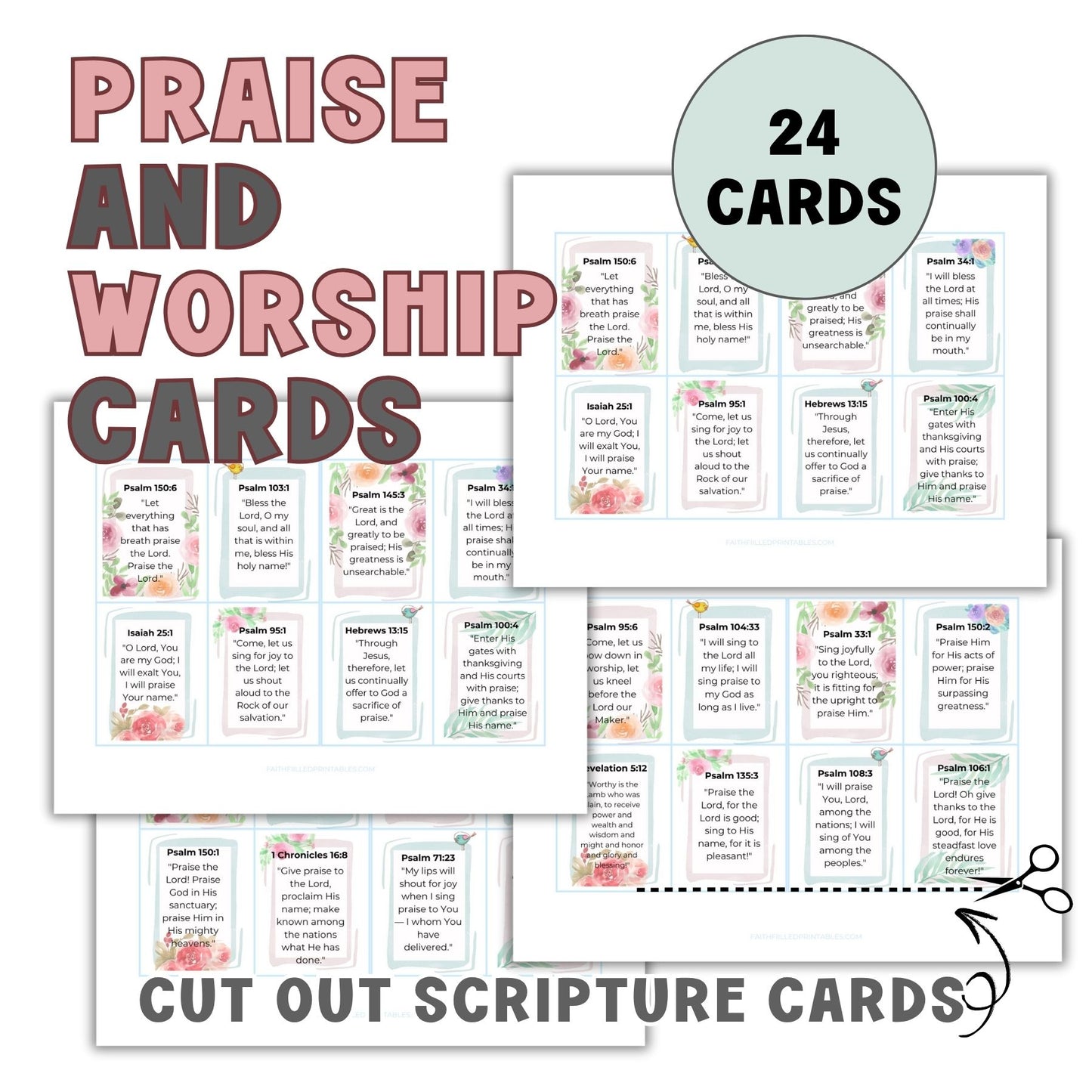 Praise and Worship Scripture Cards