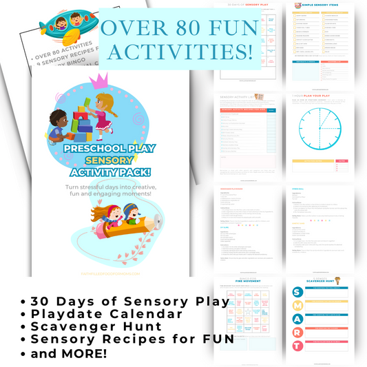 Preschool Play Sensory Activity Pack Faith Filled Printables