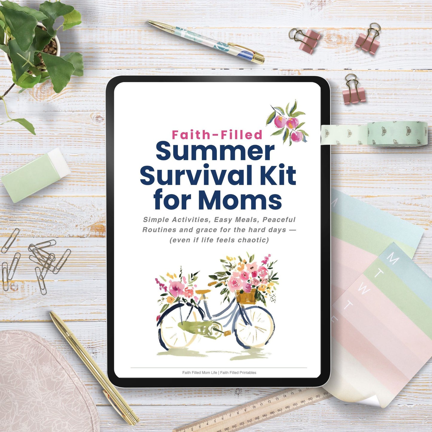 Faith-Filled Summer Survival Kit for Moms | Printable Summer Planner & Encouragement Bundle Faith Filled Printables