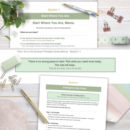 Faith-Filled Summer Survival Kit for Moms | Printable Summer Planner & Encouragement Bundle Faith Filled Printables