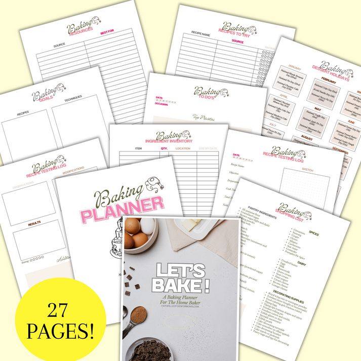 Everything Baking Planner Printable | Baking Organizer for Home Bakers – Faith Filled Printables