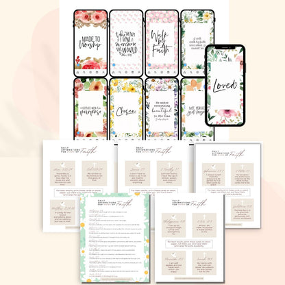Bible Reading Made Simple Bundle  | A Simple Bible Reading Plan for Busy Moms with bonuses of scripture cards and scripture phone wallpaper. Faith Filled Printables