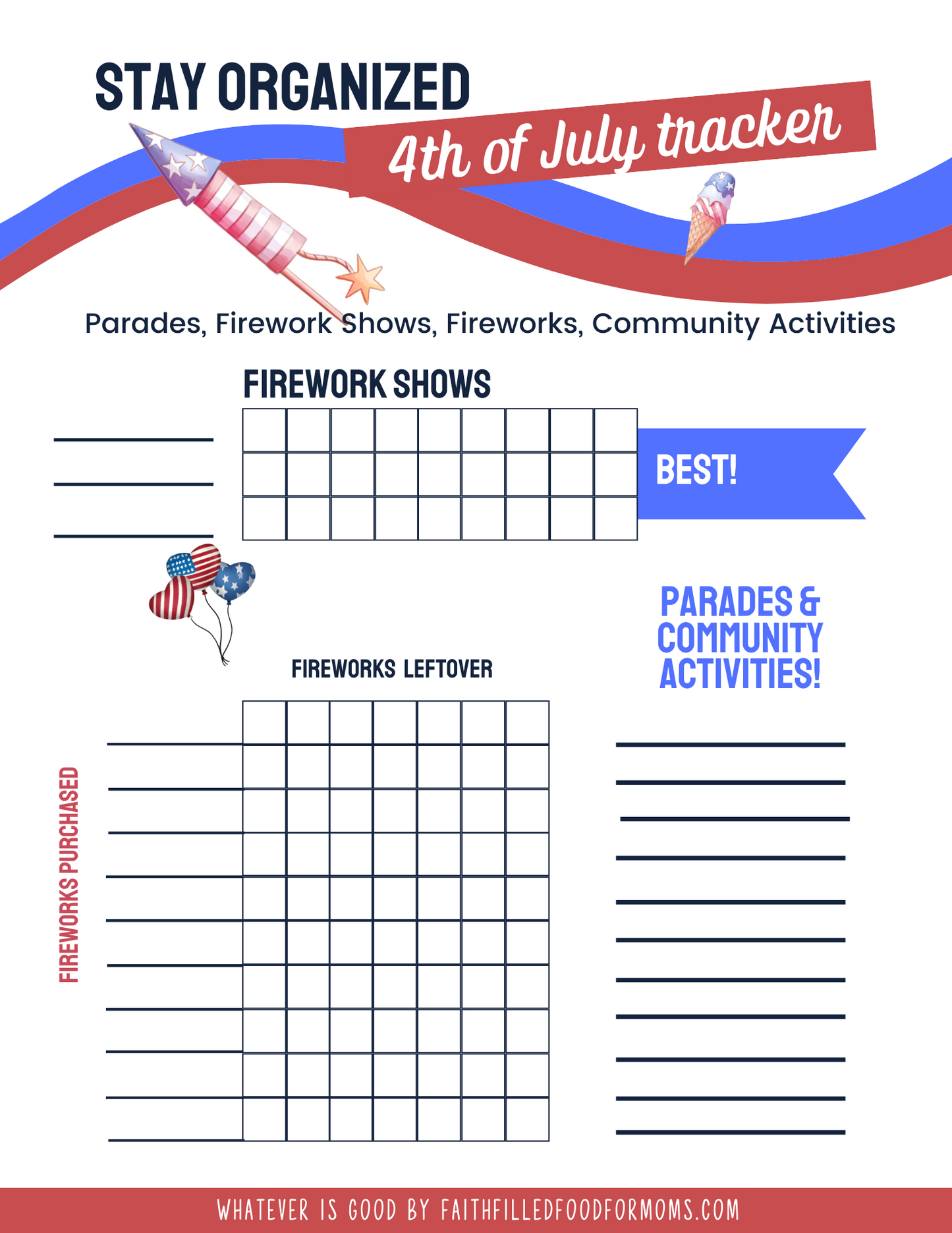 4th of July Printable Party Planner