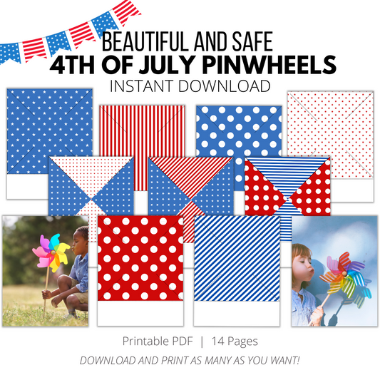 Printable 4th of July Pinwheels