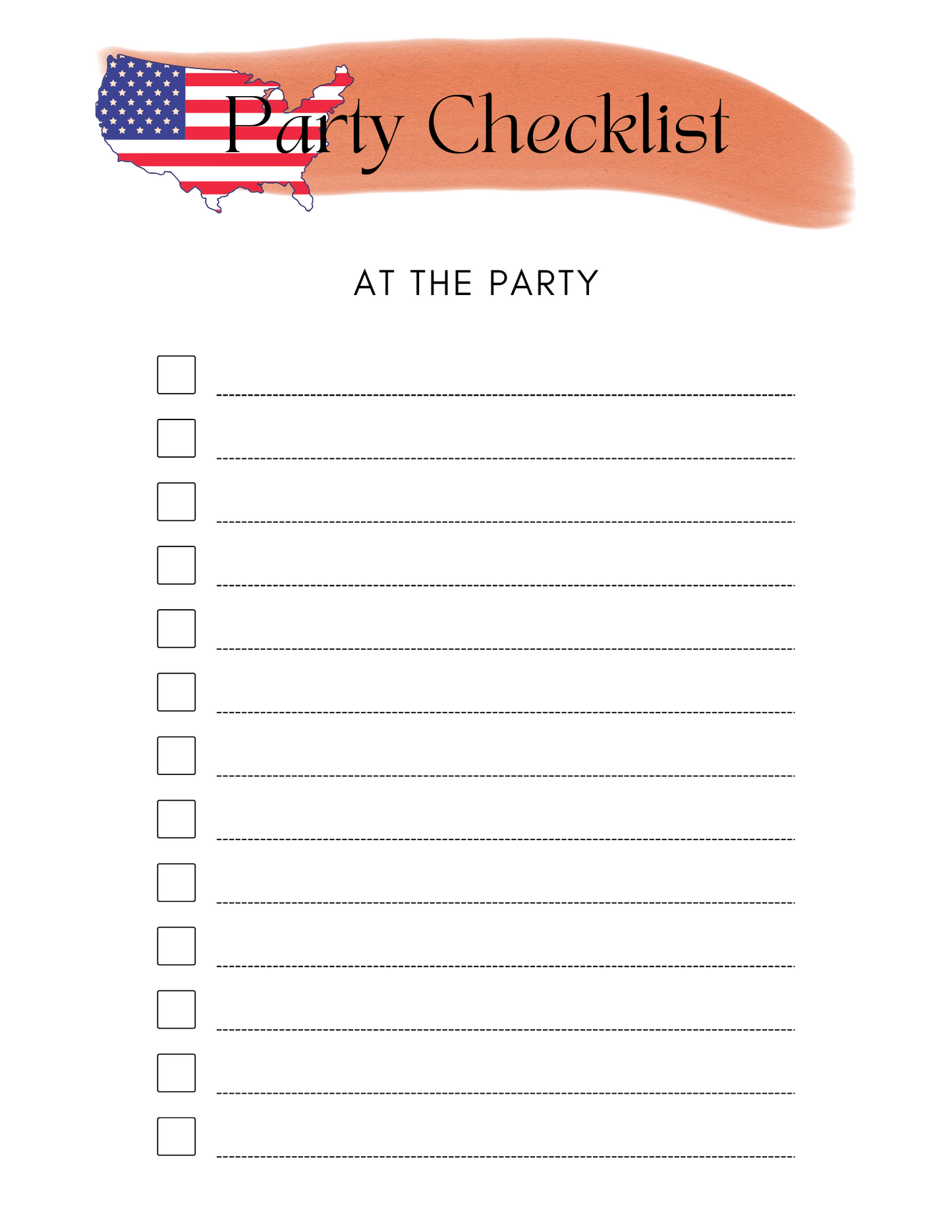 4th of July Printable Party Planner