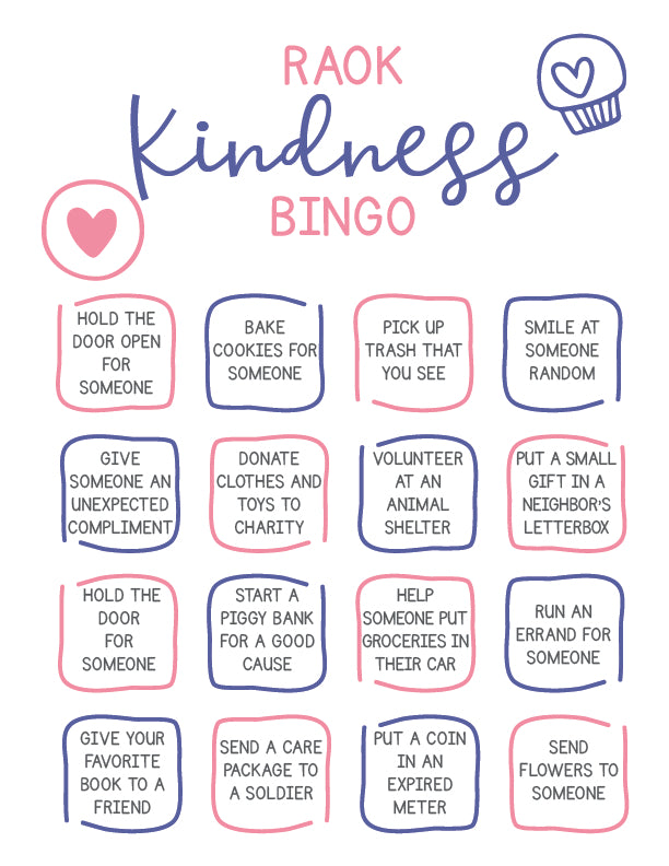 Kindness Bingo with Bible Verse Printable