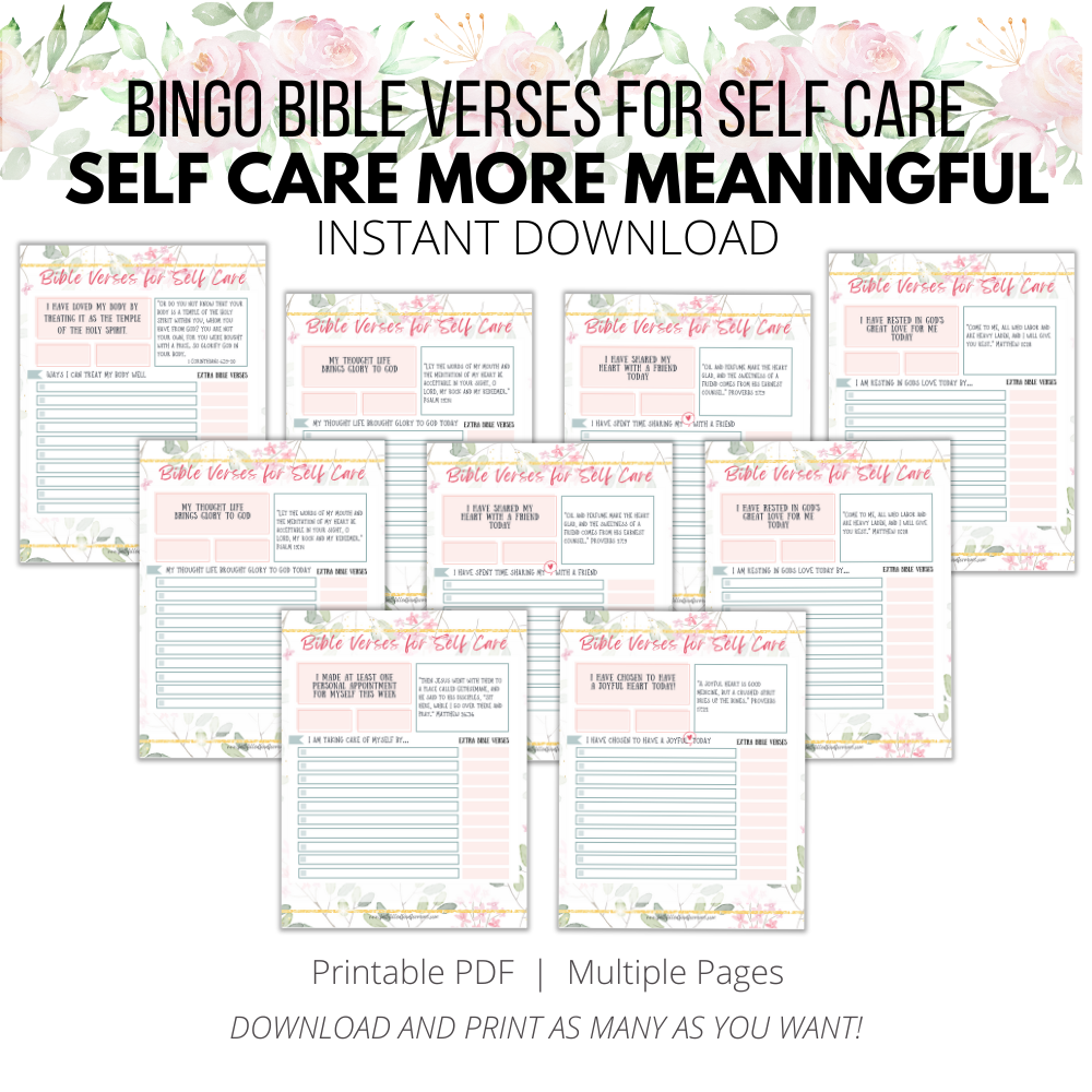 Self Care Bingo with Scripture Journal Printable